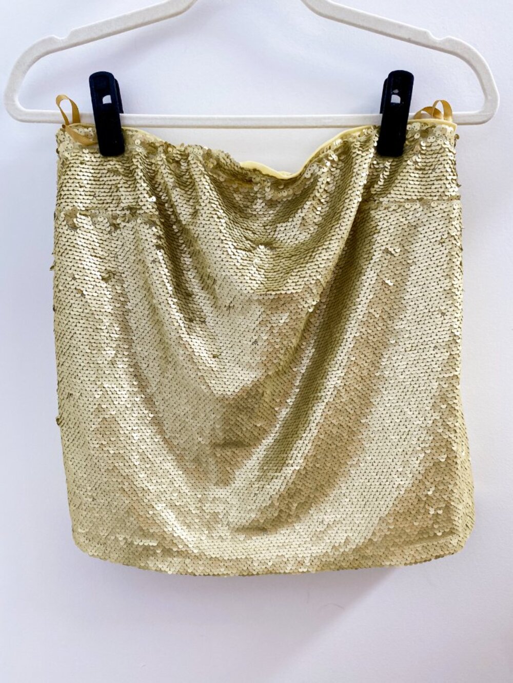 Yellow Gold Sequin Mini Skirt by Anthropologie - Women's Size Small